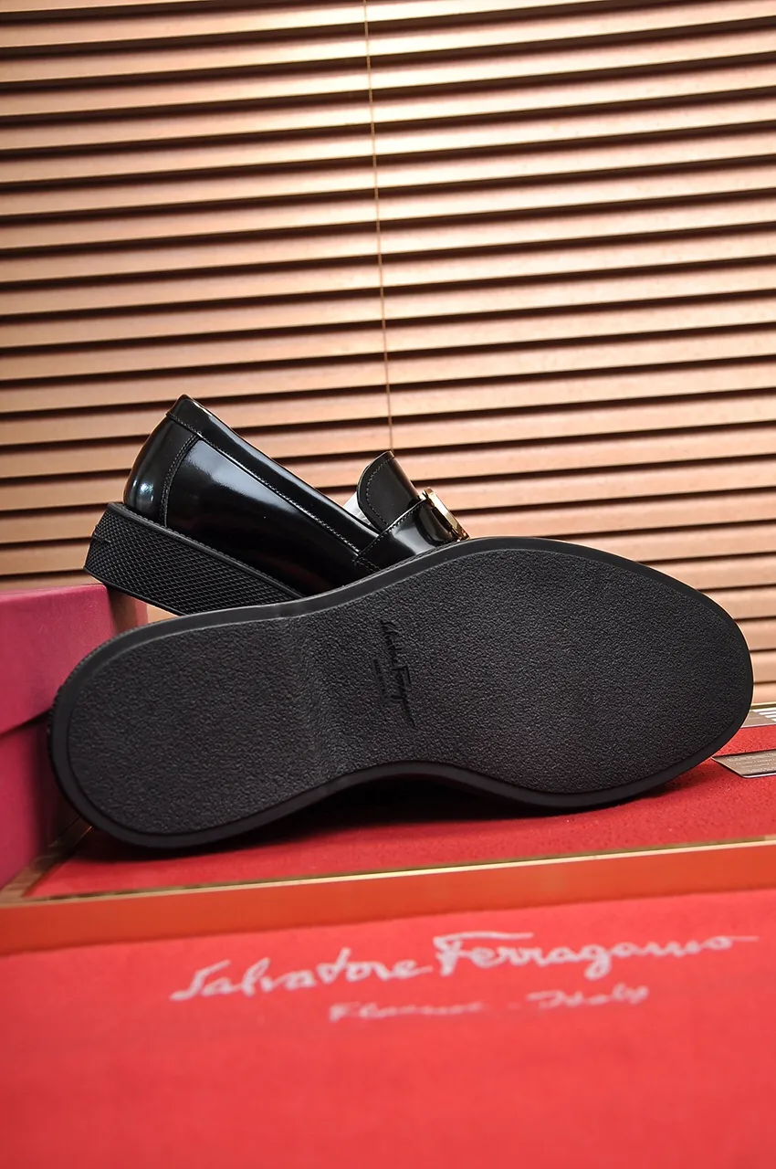 Men's shoes 💰720💶 [Ferragamo/Ferragamo] The latest model in the counter. Original imported open-sided high-quality cowhide hand-woven + imported 🐂 cowhide + original luxury metal buckle + original combination outsole. Comparison without pressure 38--45 (45 custom-made)